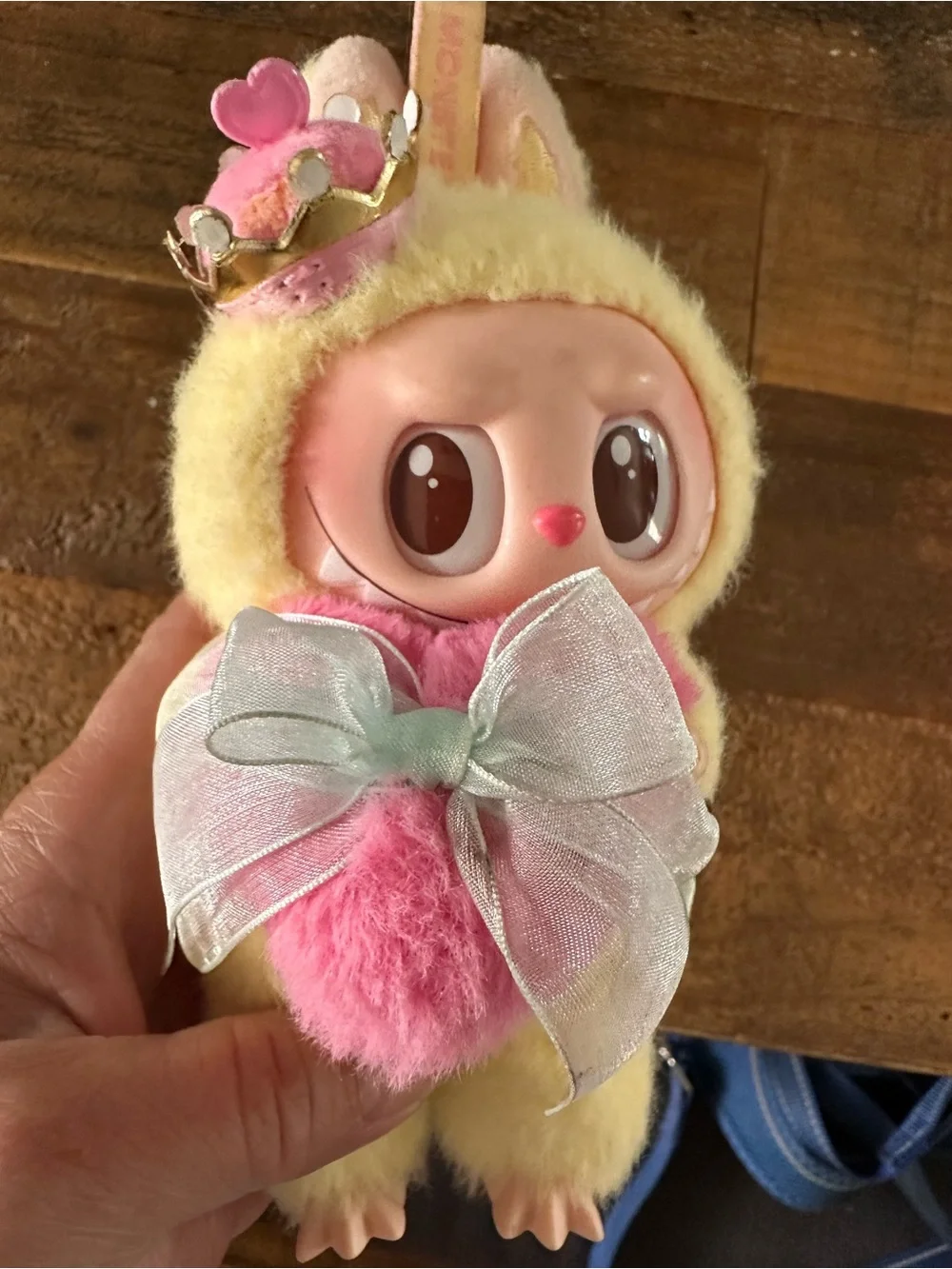Labubu pop mart Plush Doll with Pink Bow - Kids Accessories
